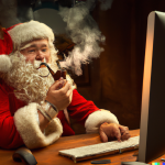 DALL·E 2022-10-03 15.39.53 - Santa clause smoking a pipe while browsing the internet on a desk...png