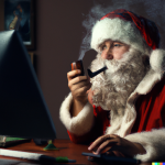 DALL·E 2022-10-03 15.40.10 - Santa clause smoking a pipe while browsing the internet on a desk...png