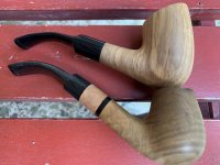 Olive wood pipes new - old.jpg