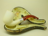 KB&B Large Bent Meerschaum Amber Stem 1910ish 1 .JPG
