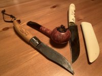 Skalidakis knives, Canasta pipe, Kontor no8 tobacco.JPG