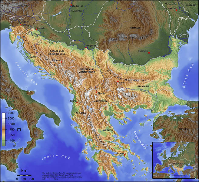The Highlighted Area is the Balkan Peninsula