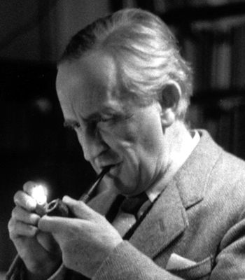 J. R. R. Tolkien Smoking a Pipe