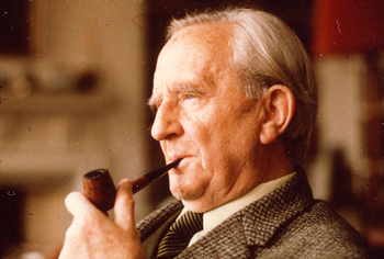 Tolkien Smoking a Pipe