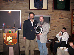 Rick Willoughby accepting his award for the Club's Pipe Man Of The Year Award