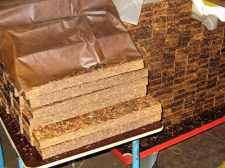 Pressed Tobacco Before Being Cut into Flakes in the Mac Baren Factory in Denmark