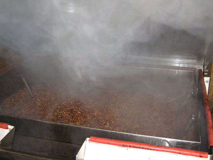 Steaming Cavendish Tobacco at the Cornell & Diehl Factory in Morganton, NC