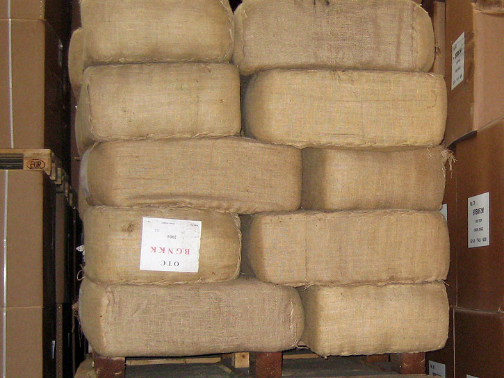 Pipe Tobacco Stored in Bales in The Orlik Factory in Denmark