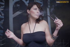 Zoie Smoking a Brigham Voyageur #65