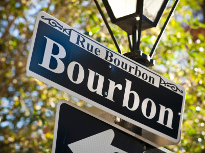 Bourbon Street sign in New Orleans