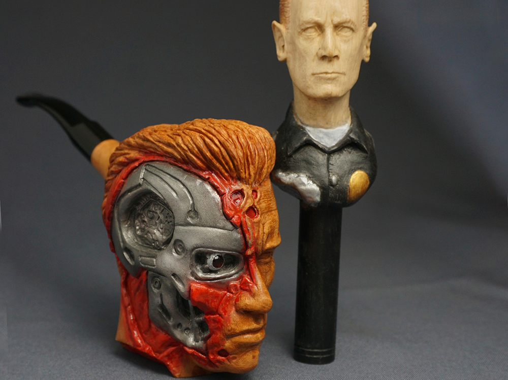 Carve a Pipe of  Arnold Schwarzenegger and He Will Smoke It And Everyone Will Talk About It