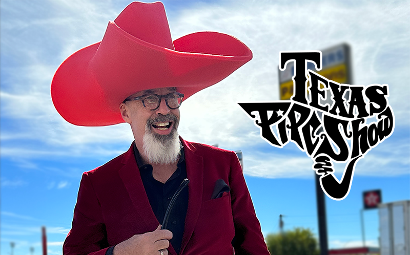 Bob from Tobacco Cabana showing off the Texas sized cowboy hat.