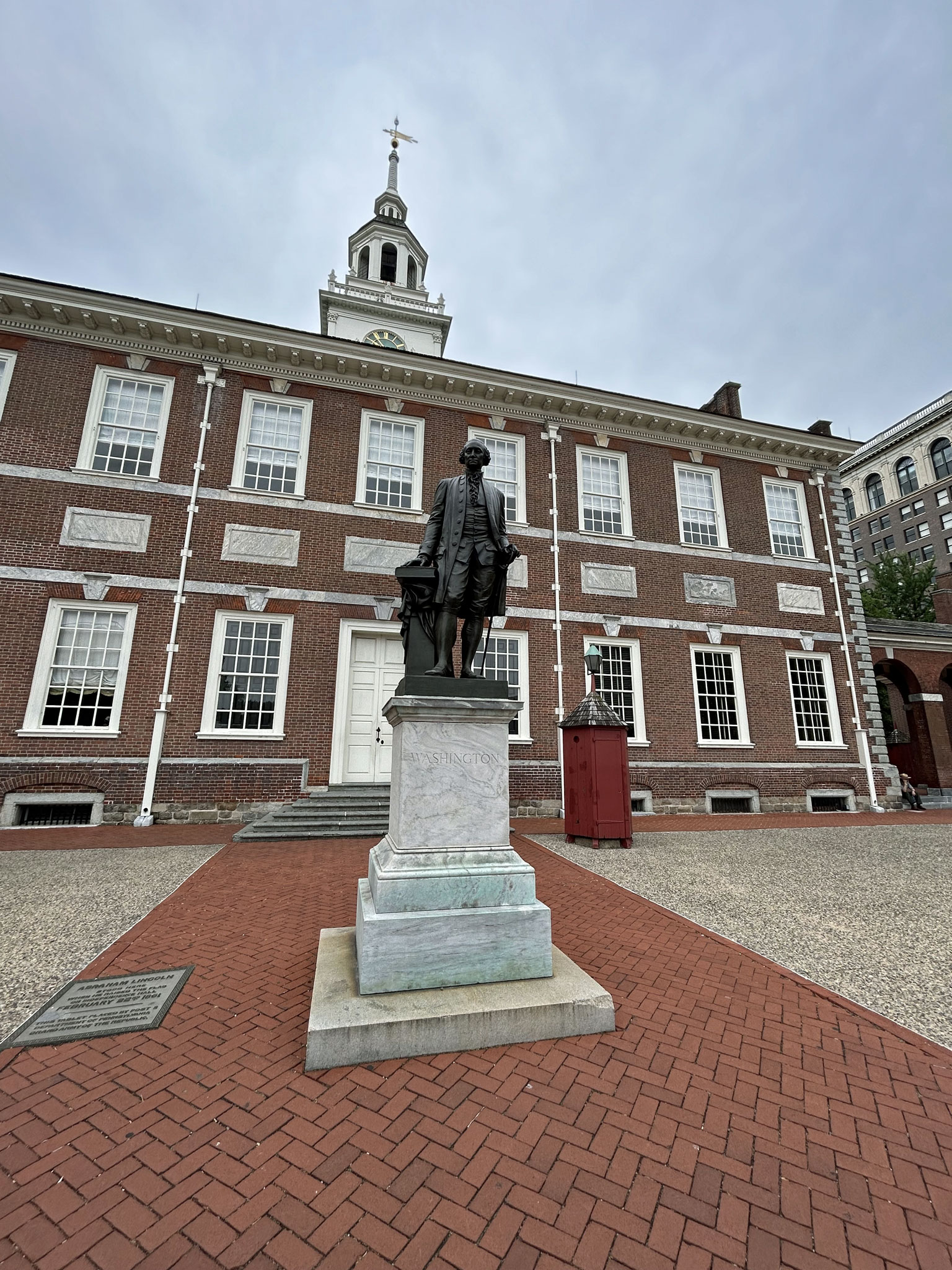 Statue of George Washington outside of Independence Hall (Photo by Fred Brown)